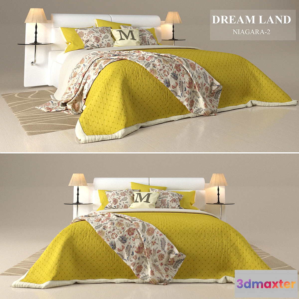 646115 - Bed “DreamLand_Niagara-2” with the author’s bedding