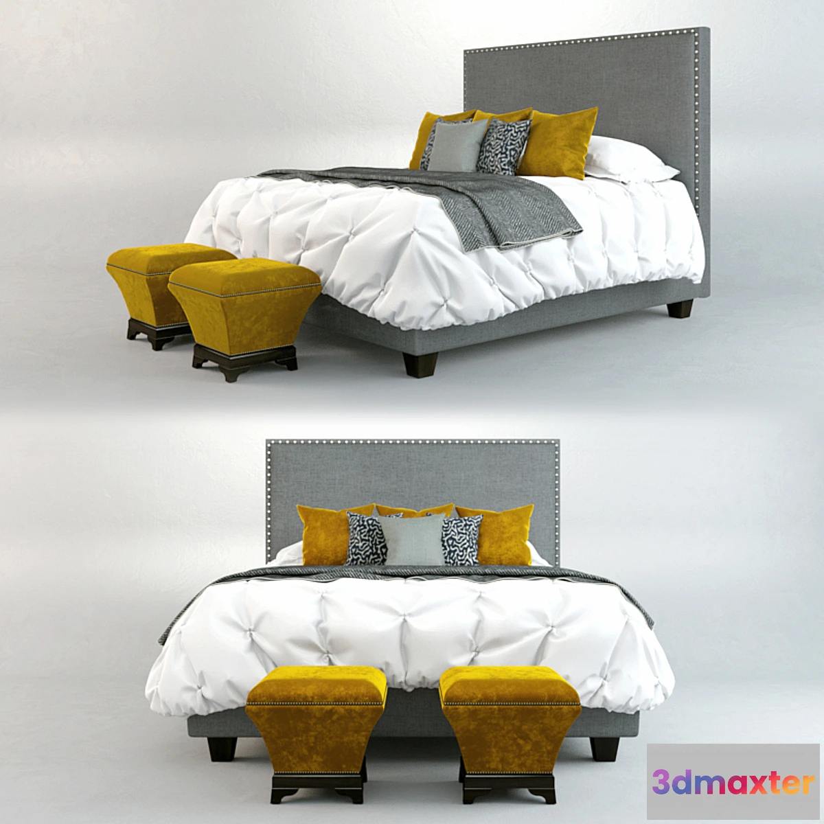 646119 - Bed Roy Bosh “Camelot” + pouf “M-Style”