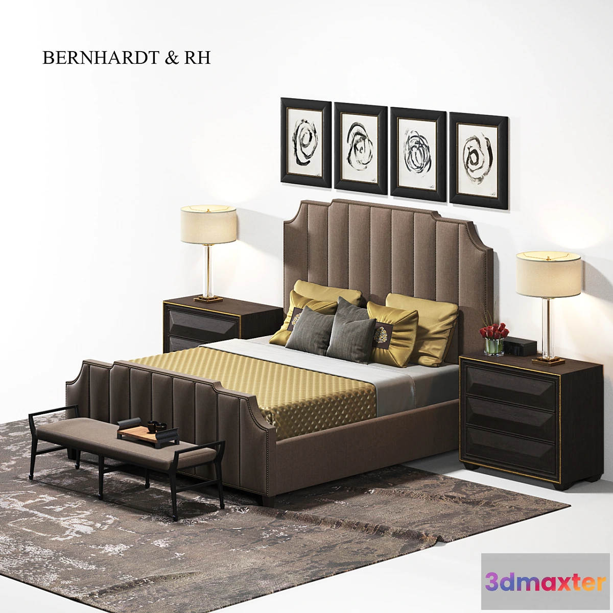 646187 - bernhardt & restoration hardware  bed set