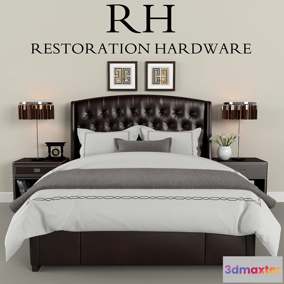 650313 - Restoration Hardware Warner Leather bed