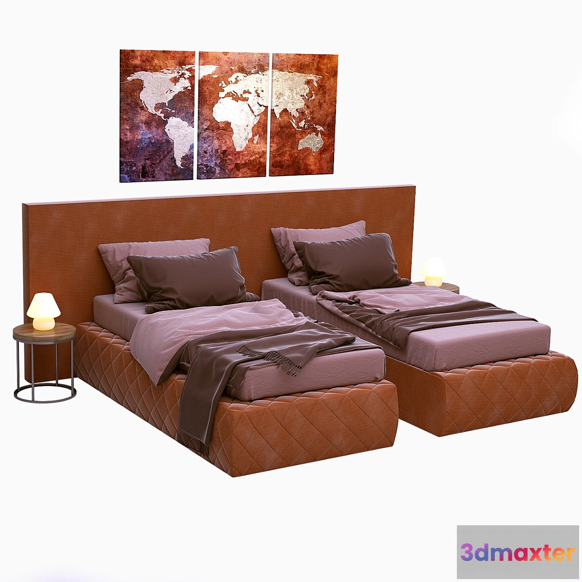 650381 - Bed Meridiani Tuyo Low Plain + Spring Base Diamond