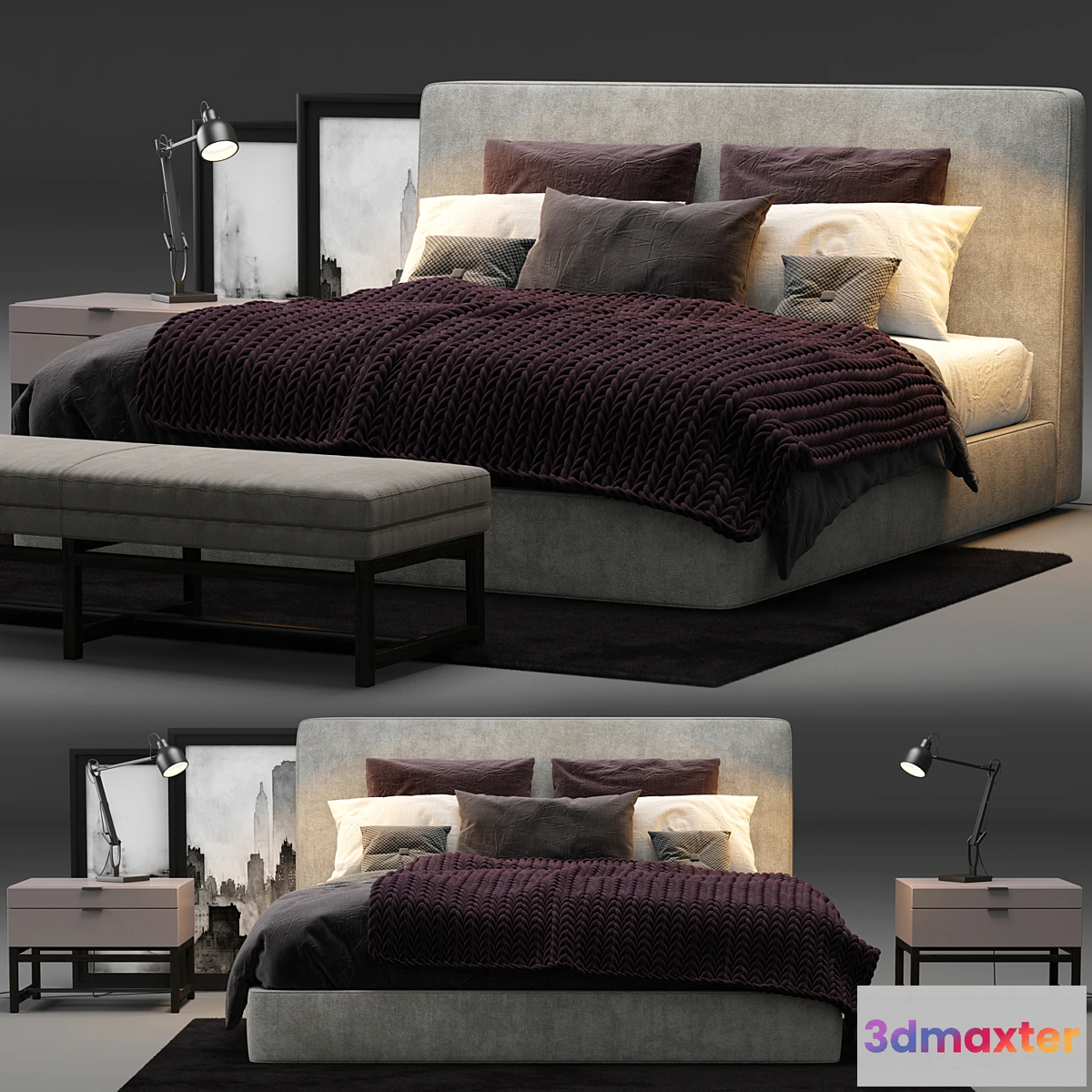 653871 - Minotti Powell 121 Bed