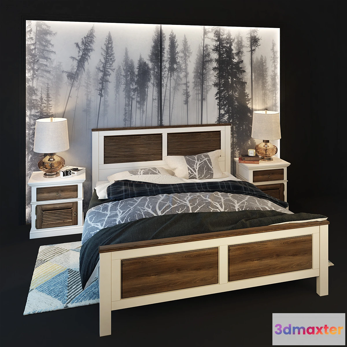 658145 - Bed double Folk. Wellige