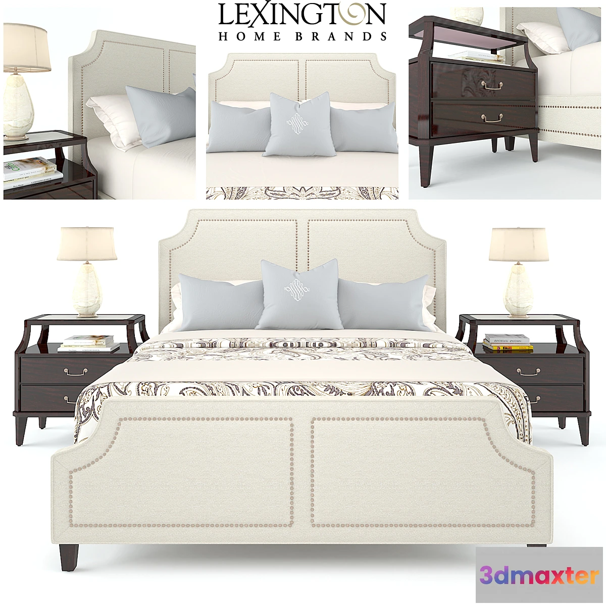 663077 - KENSINGTON PLACE CHADWICK UPHOLSTERED BED (LEXINGTON HOME BRANDS)