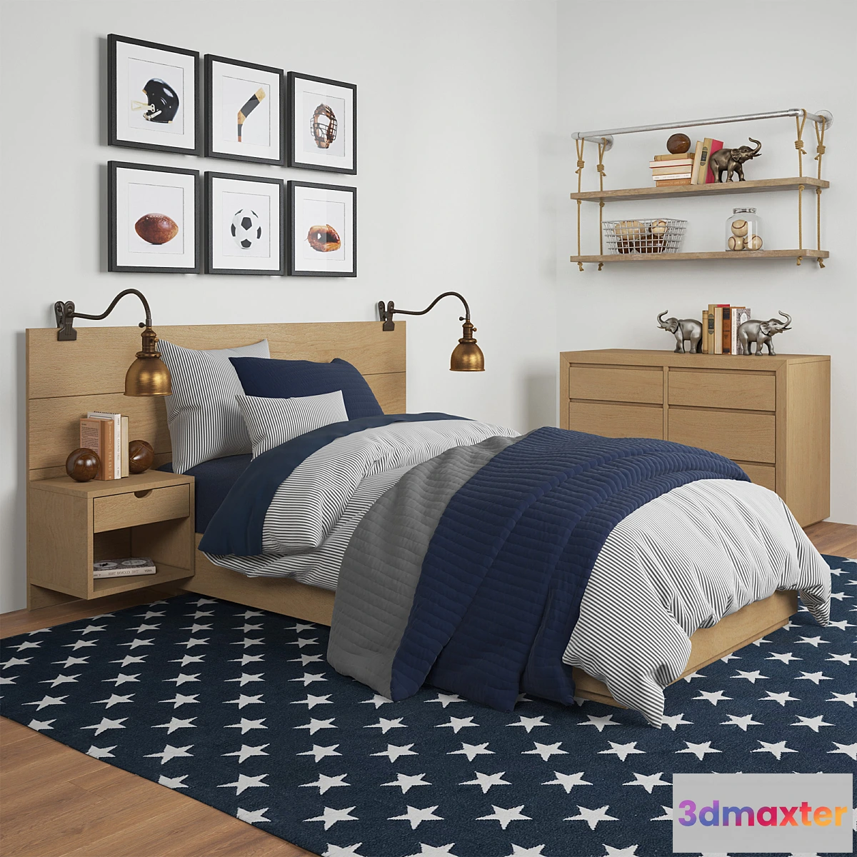 663261 - CALLUM FLOATING NIGHTSTAND PLATFORM BED Restoration Hardware