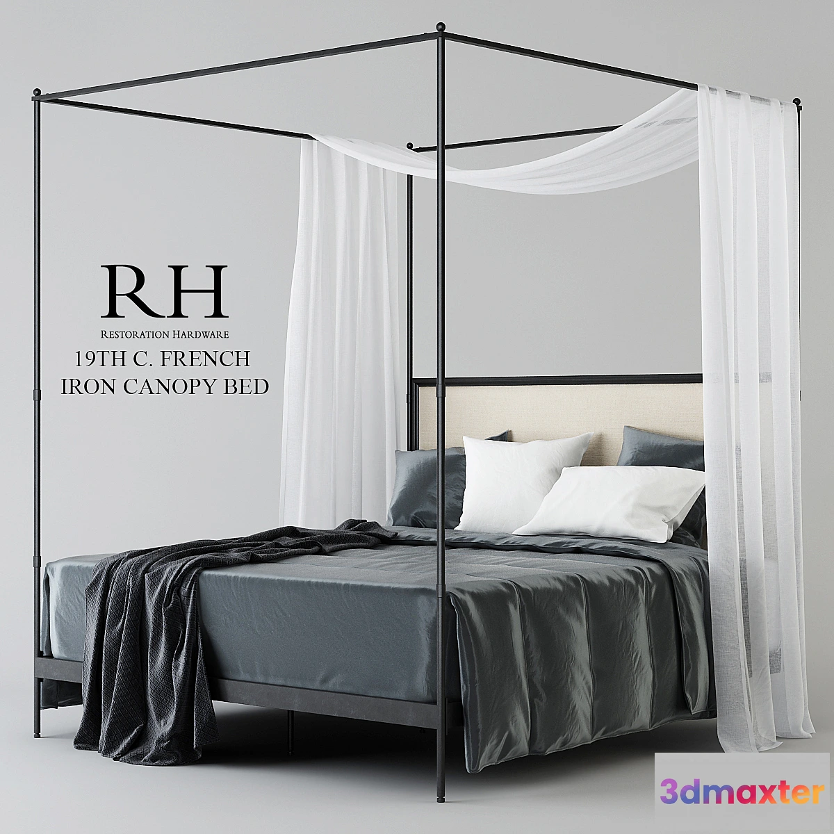 663269 - RH 19TH WITH FRENCH IRON CANOPY BED - No.2