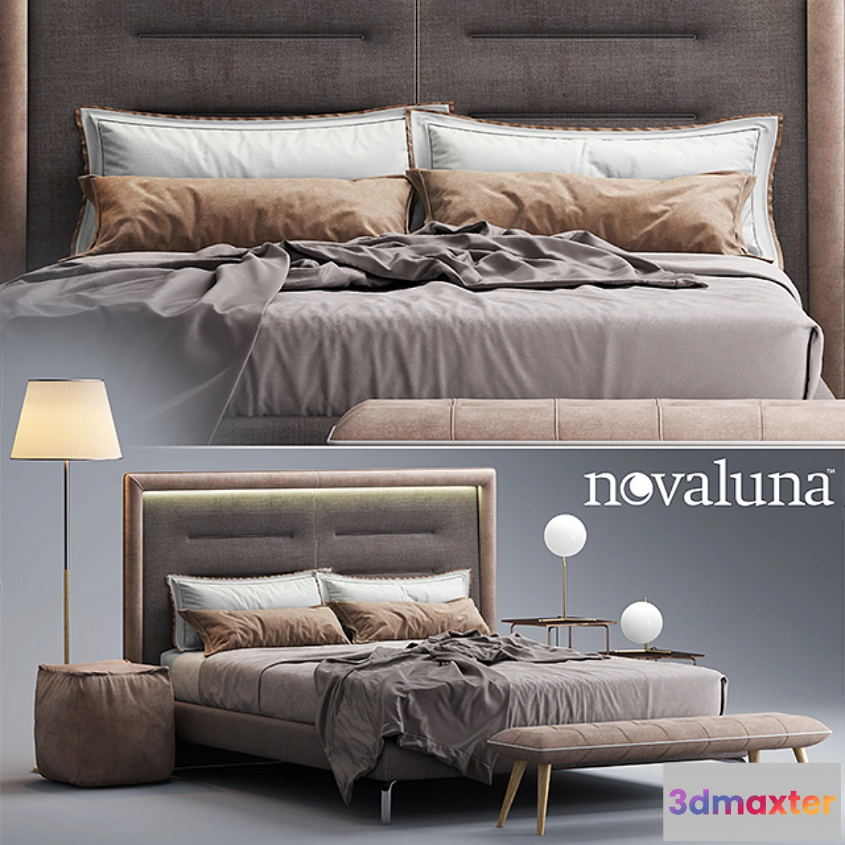 672301 - Bed Novaluna QUEEN Fabric bed - No.2