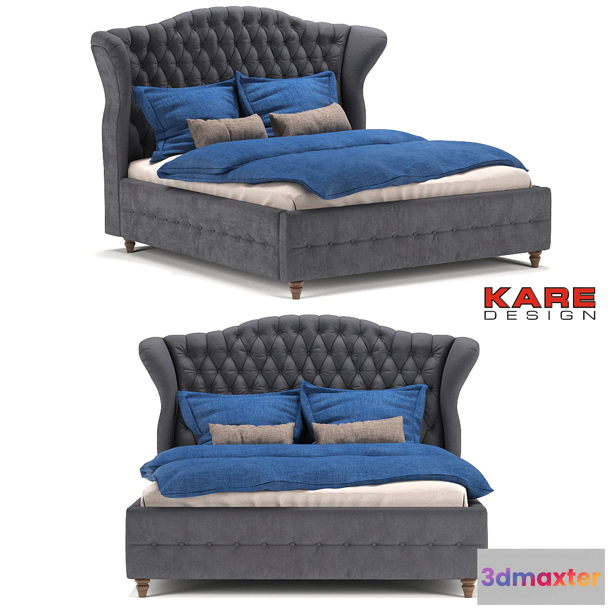 672343 - Kare Design Bed City Spirit Darkgrey