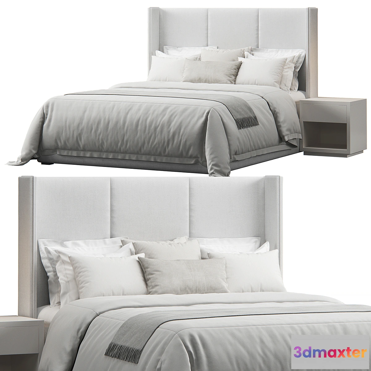 677077 - Striped Headboard Bed