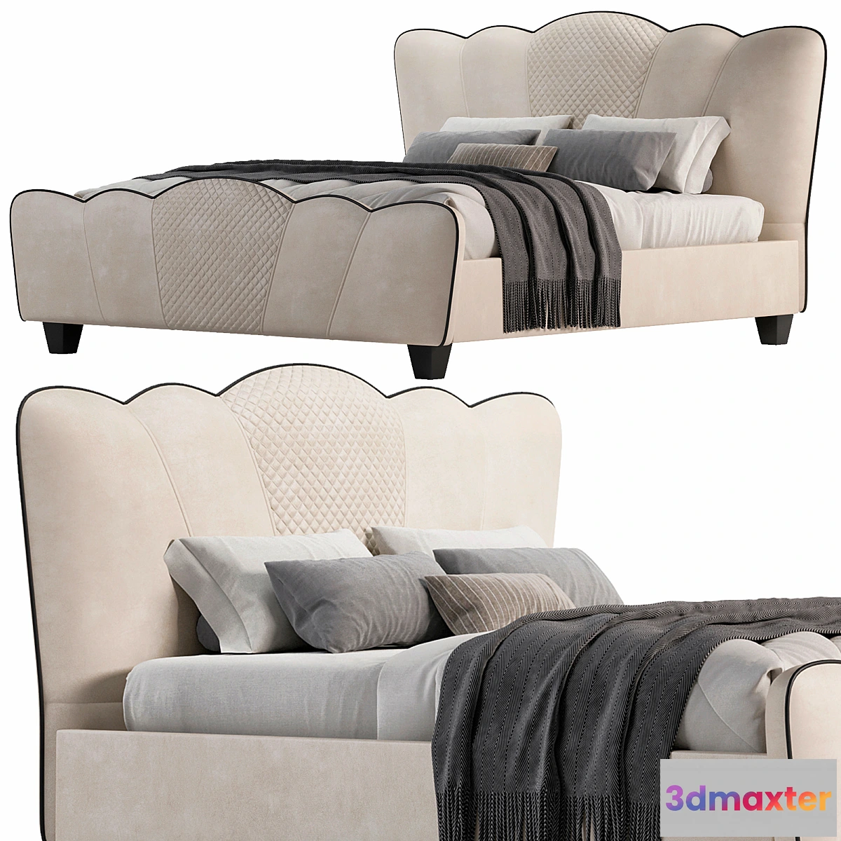 691638 - Milky White Microfiber Leather Platform Bed By Homary