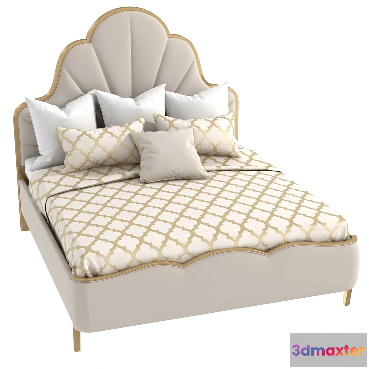 691742 - Michael Amini AICO MALIBU CREST Cal King Scalloped Panel Bed