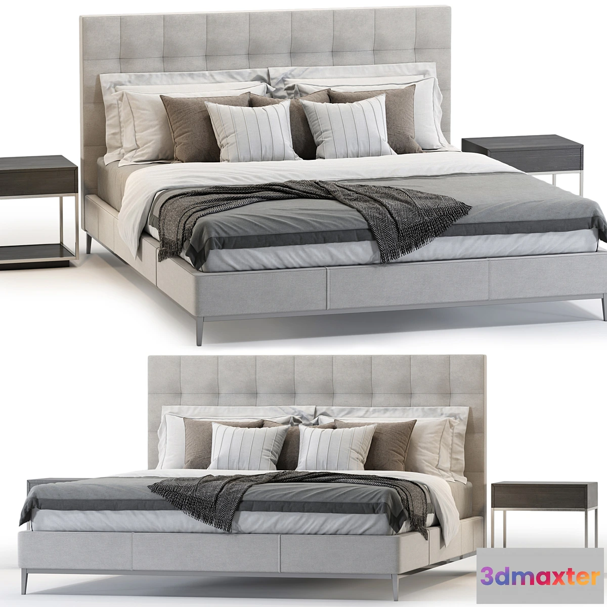 691906 - RH MODENA FABRIC BOX-TUFTED PANEL PLATFORM BED