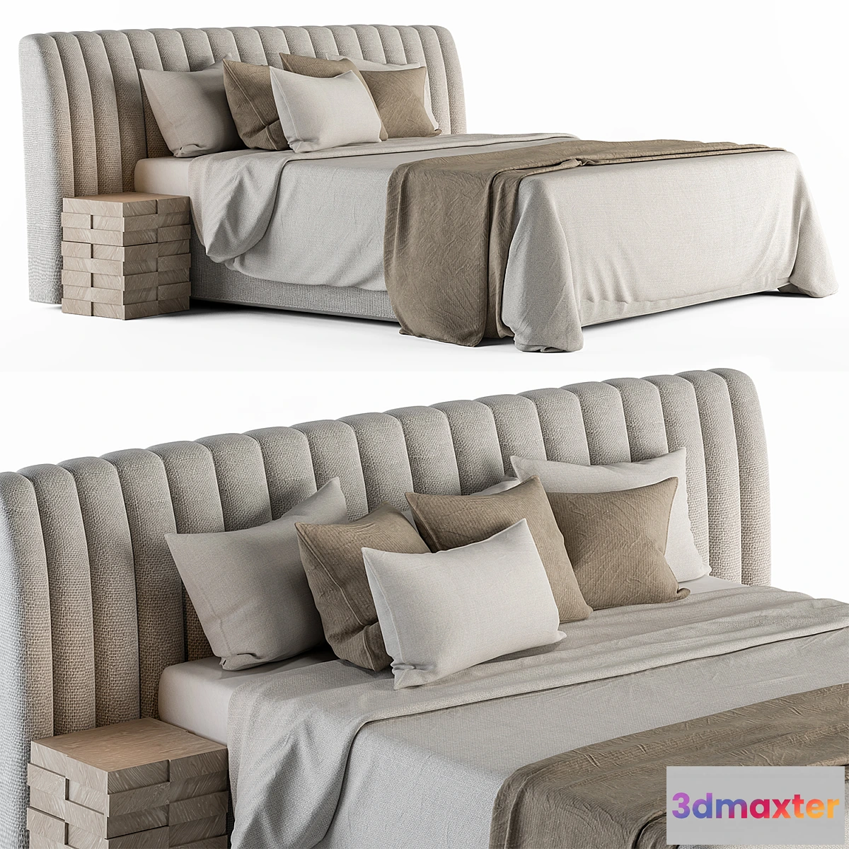 692066 - Bed Set 13 - White and Beige