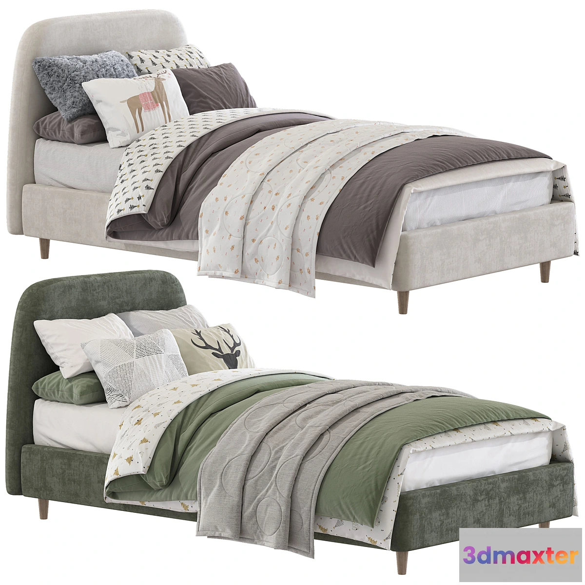 710686 - Bed Oatmeal Raelynn Upholstered Bed 217