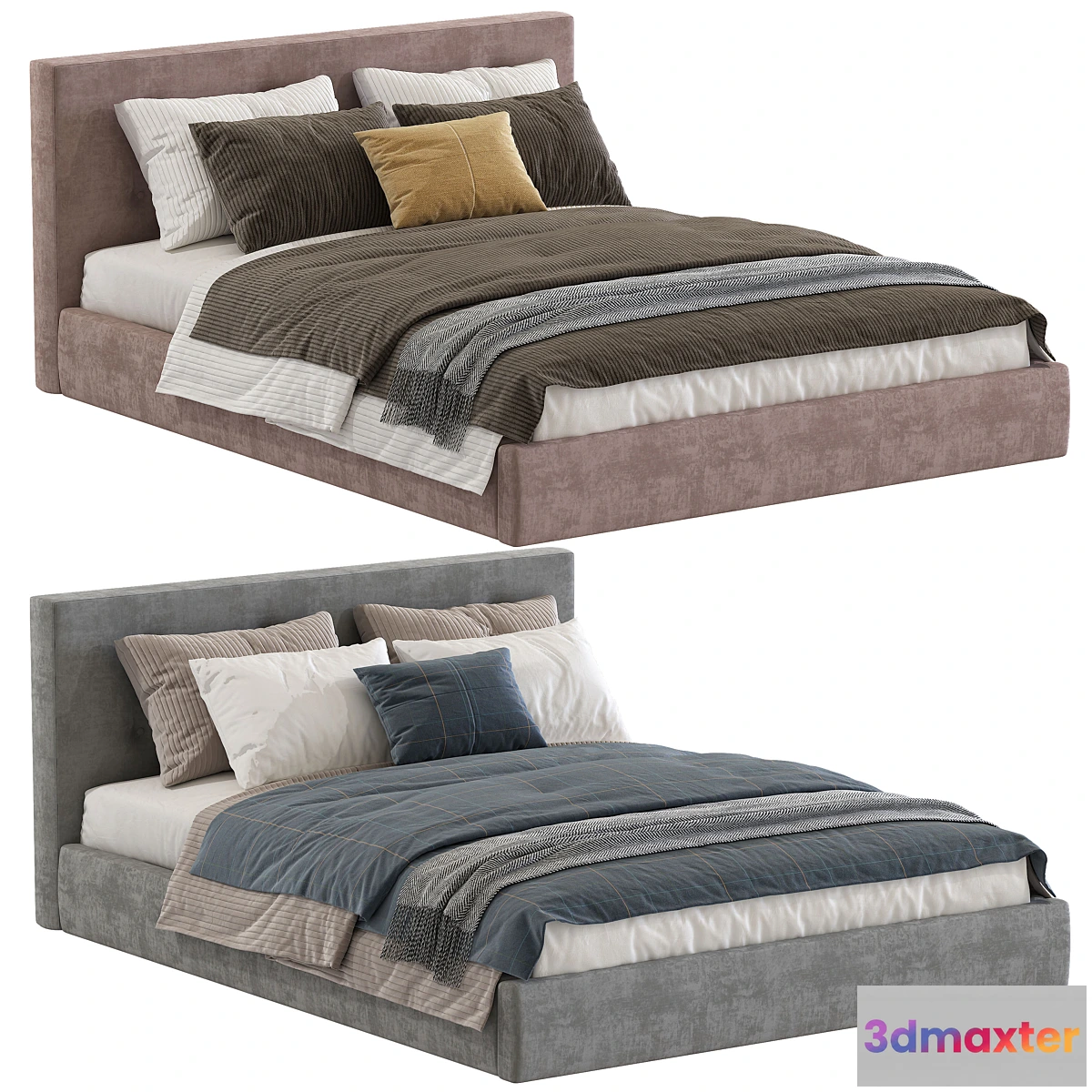 710698 - Bed Cushy Upholstered Platfrom Bed