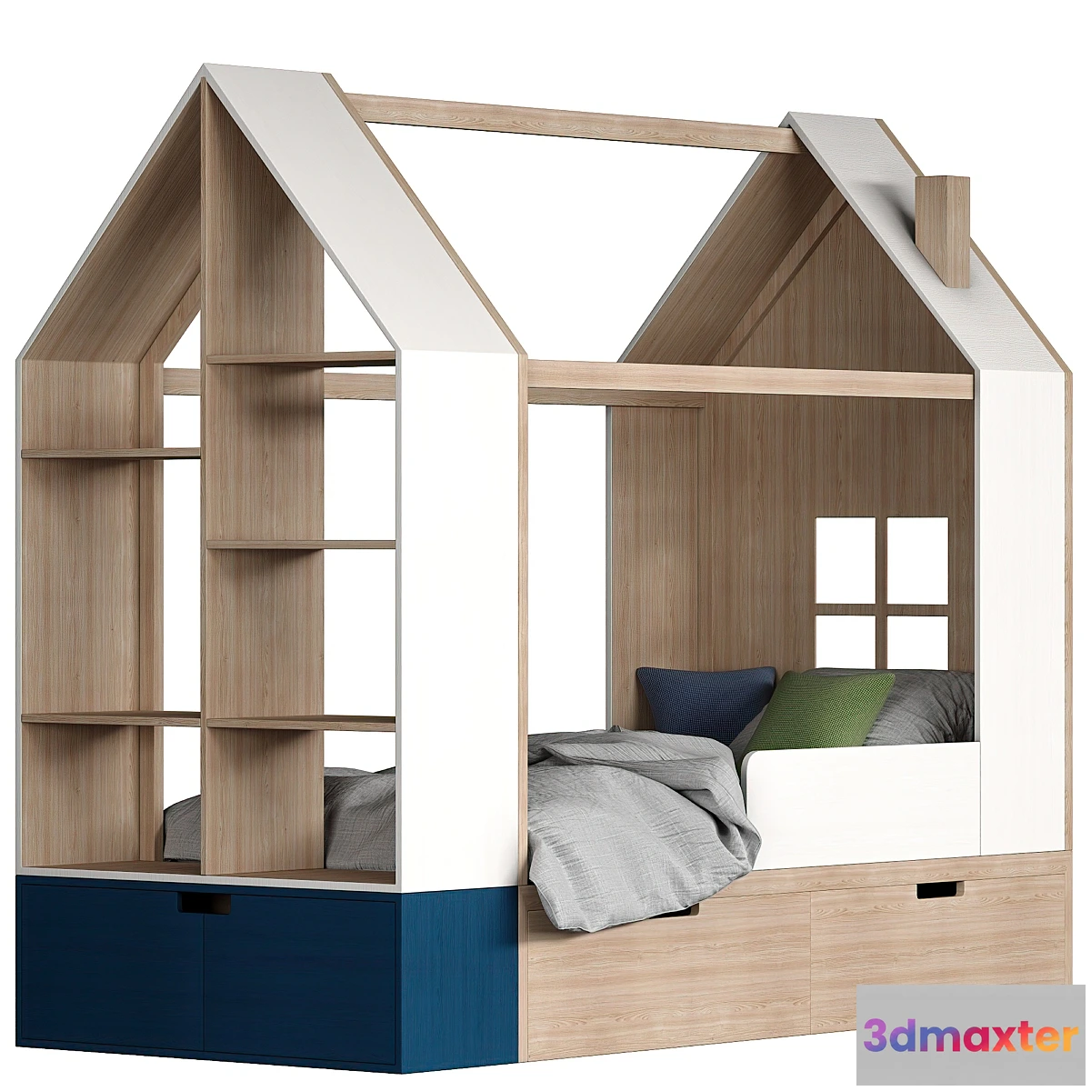 710802 - Children bed House with a rack