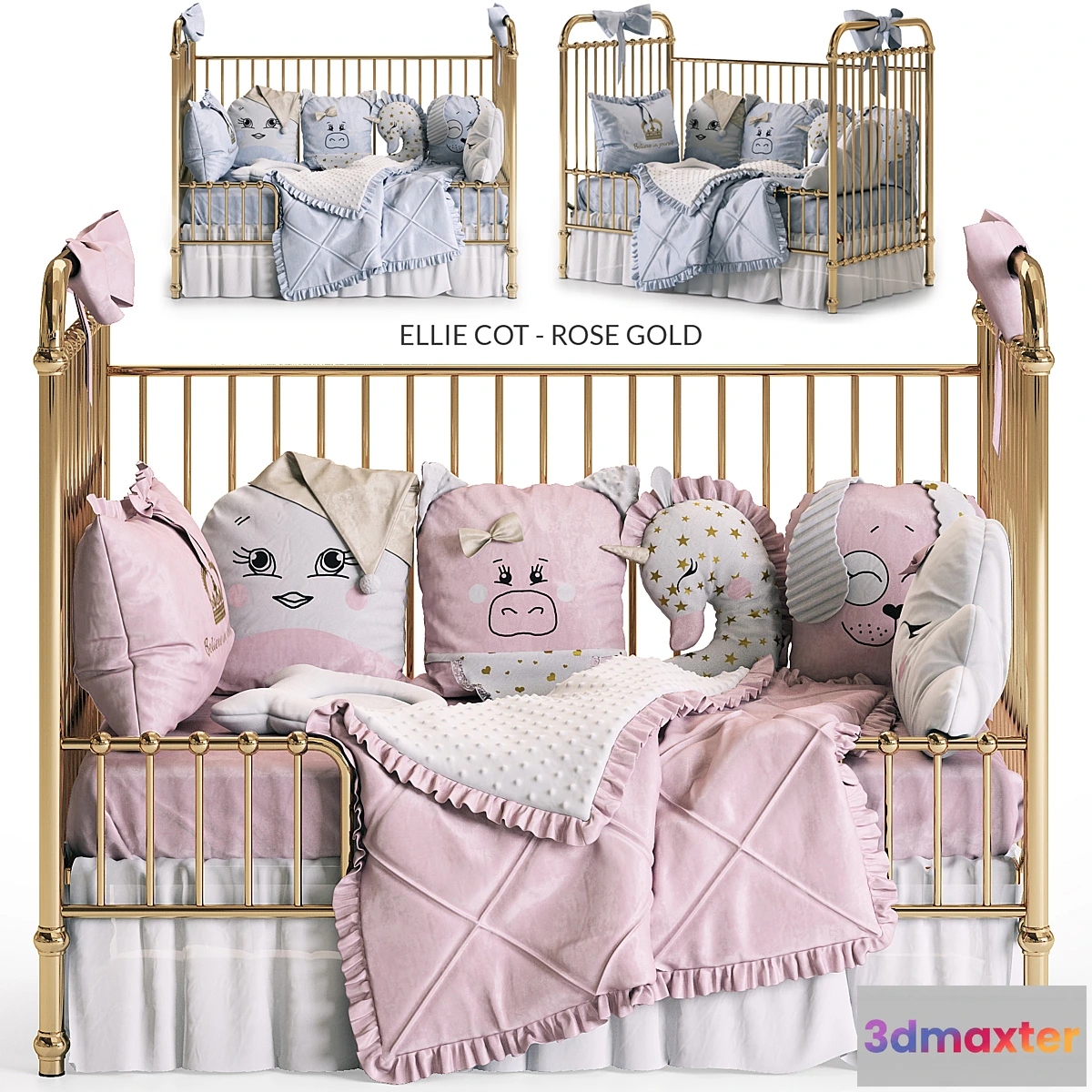 750843 - Incy Interiors ELLIE COT - ROSE GOLD bed
