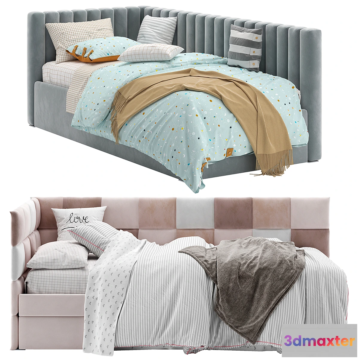 750907 - Corner Bed With Panels - No.2