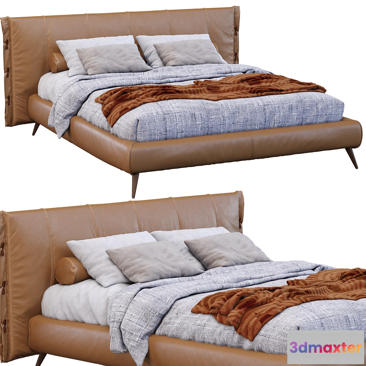 760337 - Leather Cuff Bed By Bonaldo - No.2