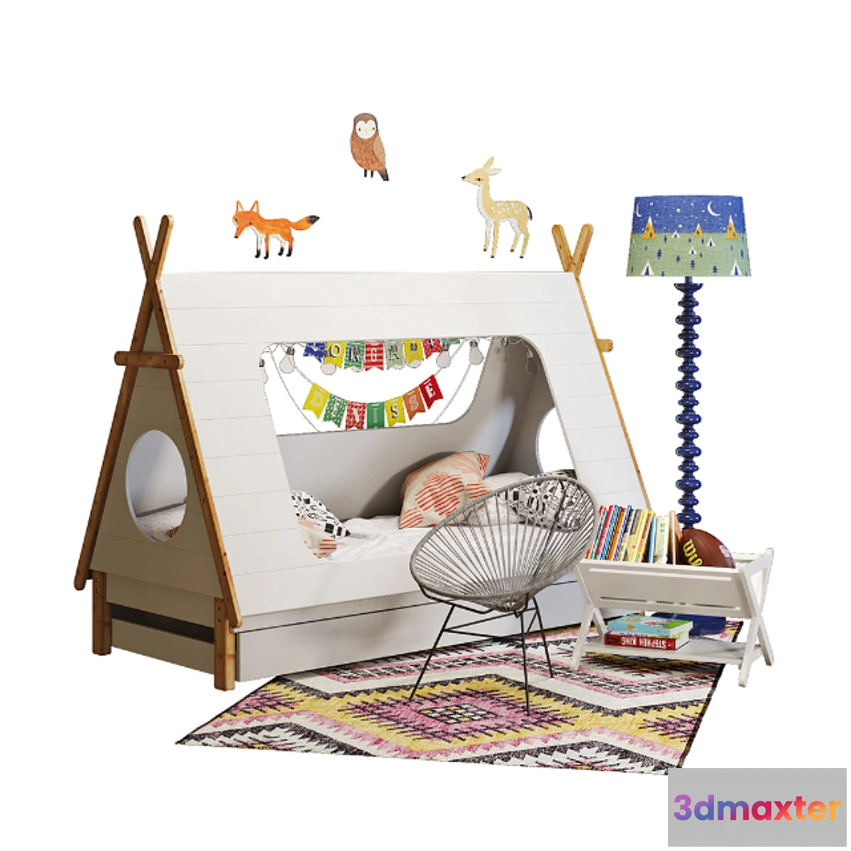 778231 - Domayne tee pee-bed with crate & barrel decor - No.2