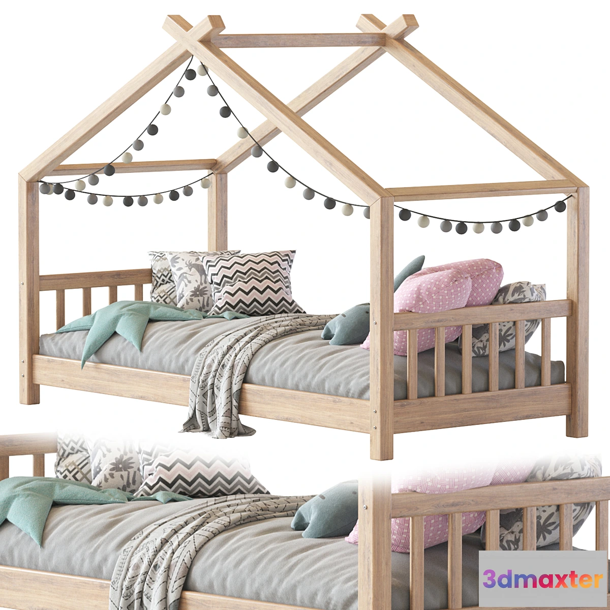 778265 - Children bed wood house