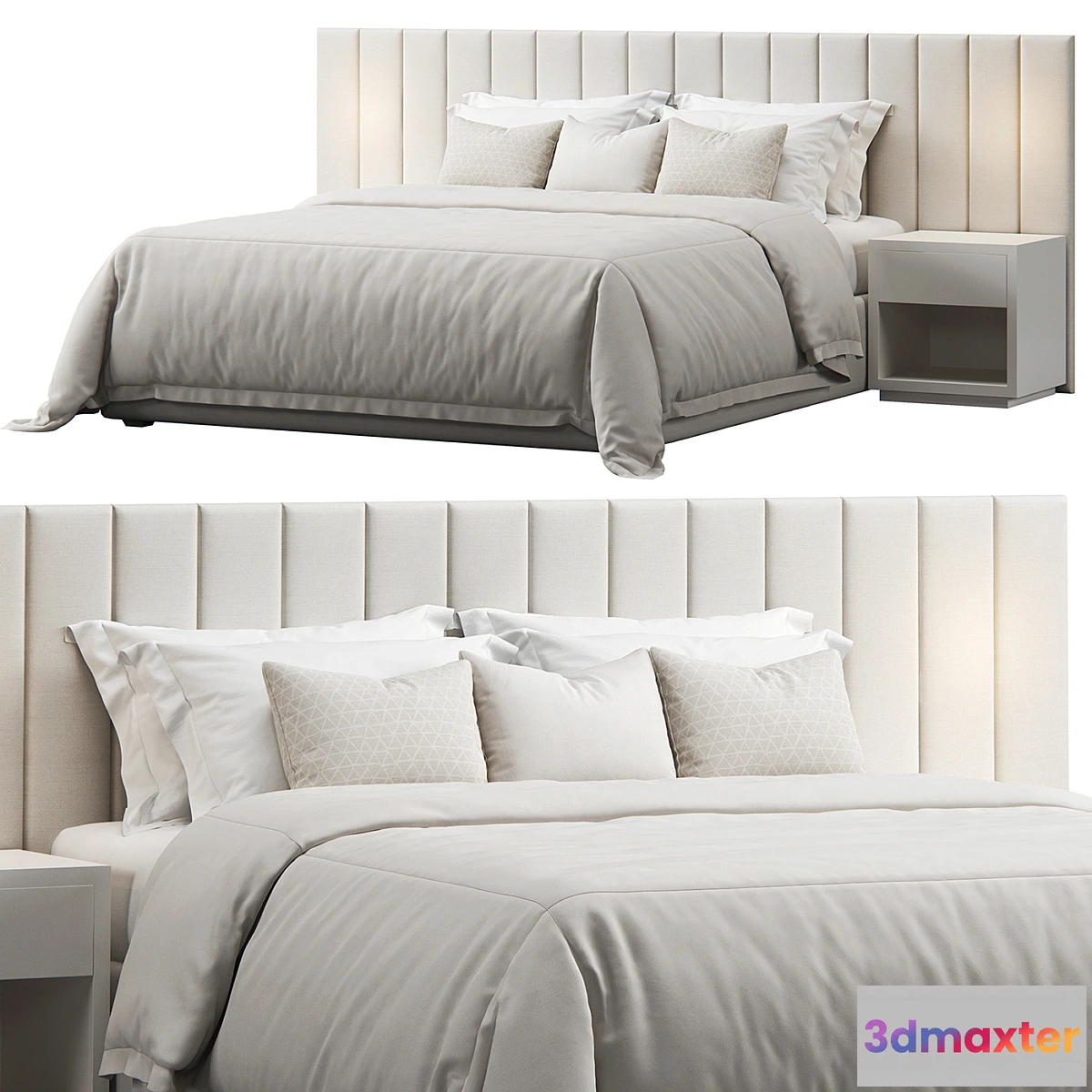 782150 - Striped Panel Headboard Bed - No.3