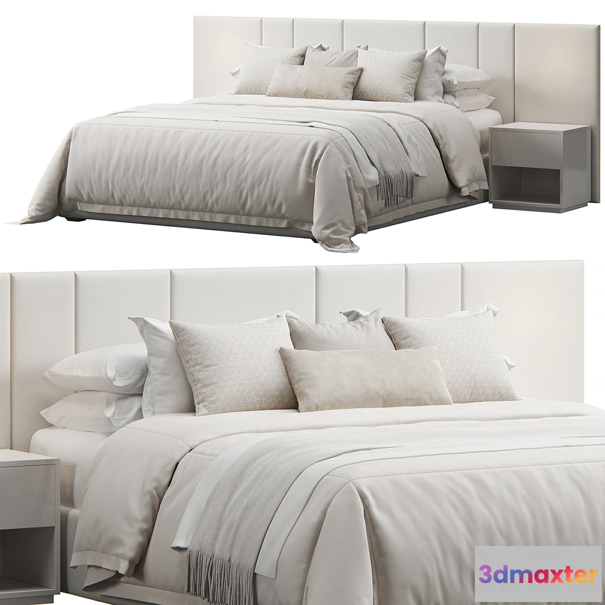 782192 - Striped Panel Headboard Bed - No.4