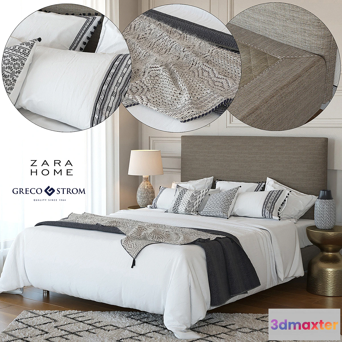 791088 - Zara Home Linen Collection Bedding + Greco Strom Bed # 7 - No.3