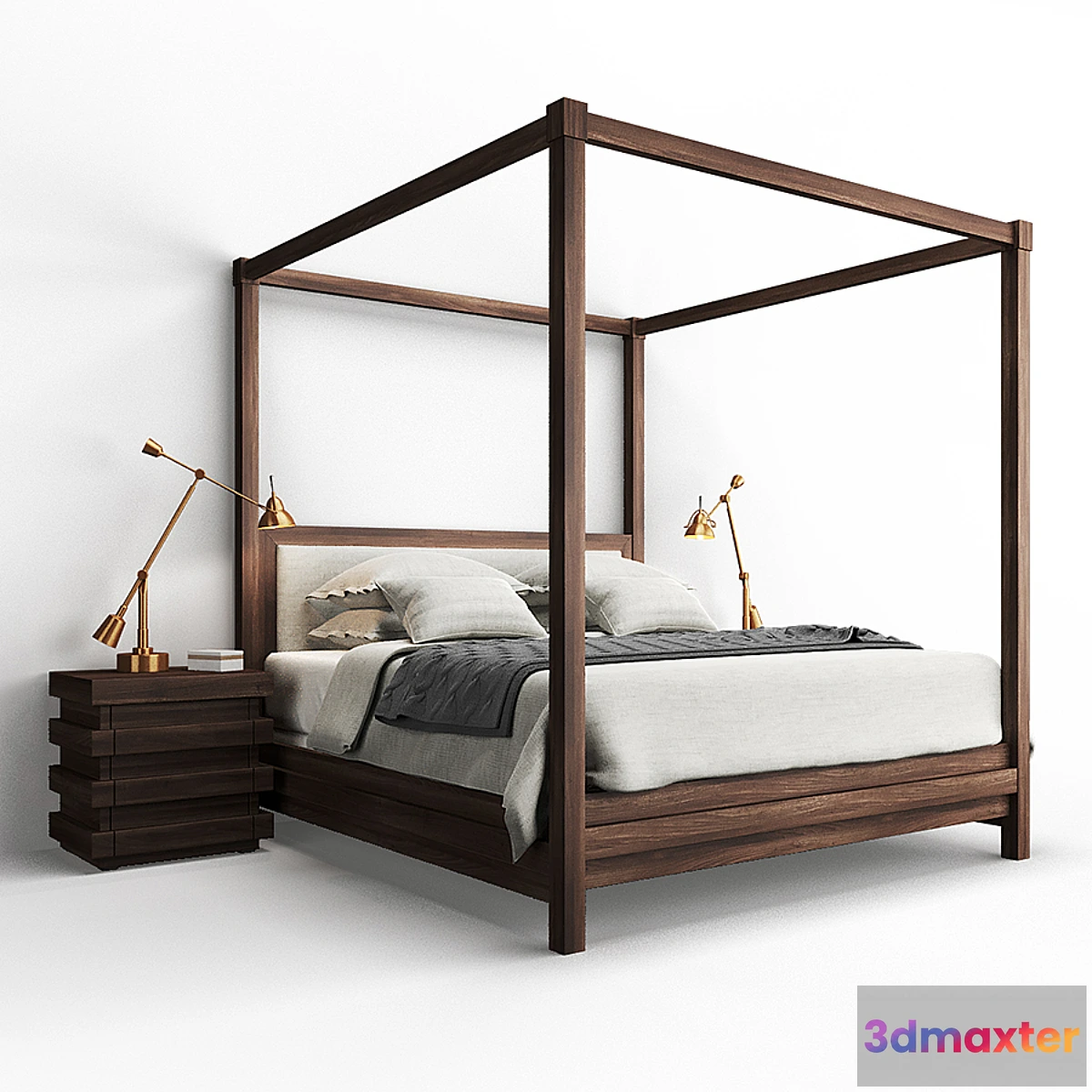 791232 - Restoration Hardware STACKED Bed and Nightstand - No.2