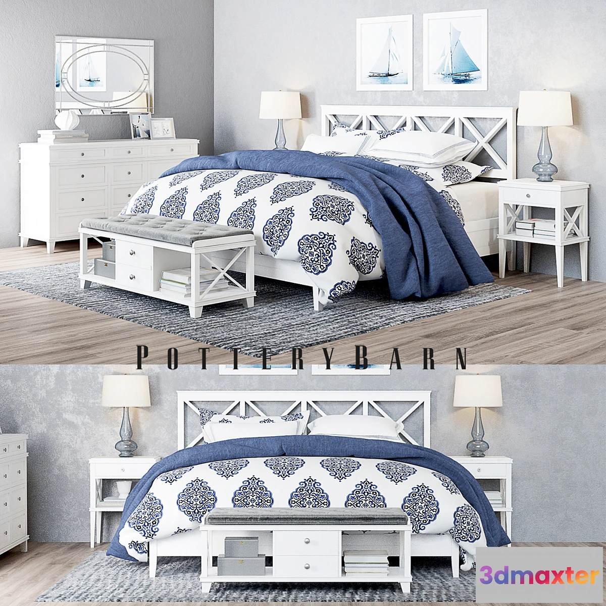 806592 - Pottery Barn Clara Lattice Bed set 2 - No.4