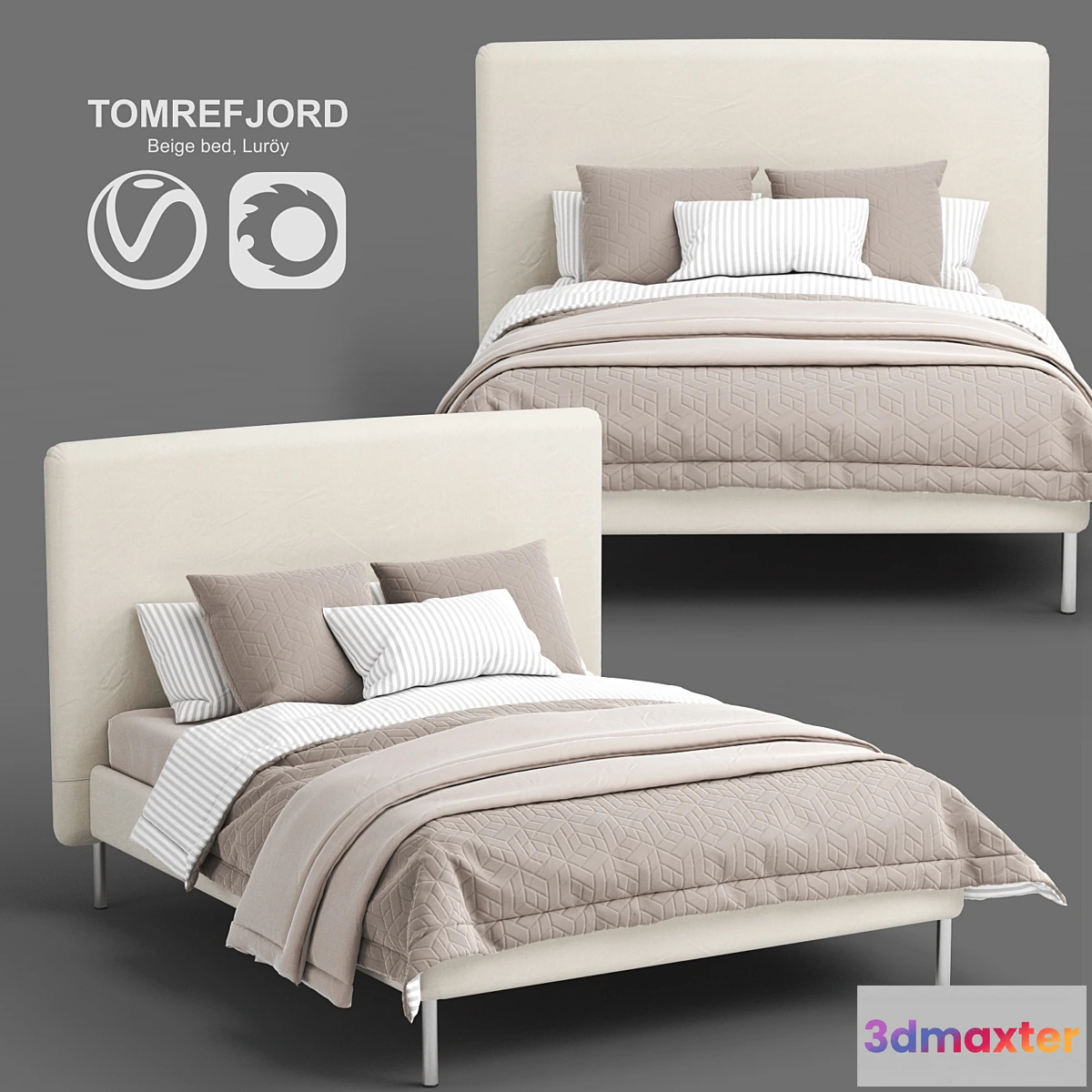 811230 - IKEA TOMREFJORD beige bed Luröy