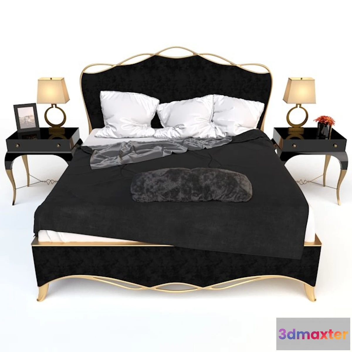 811660 - Caracole Ribbon bed & Parisian nightstand