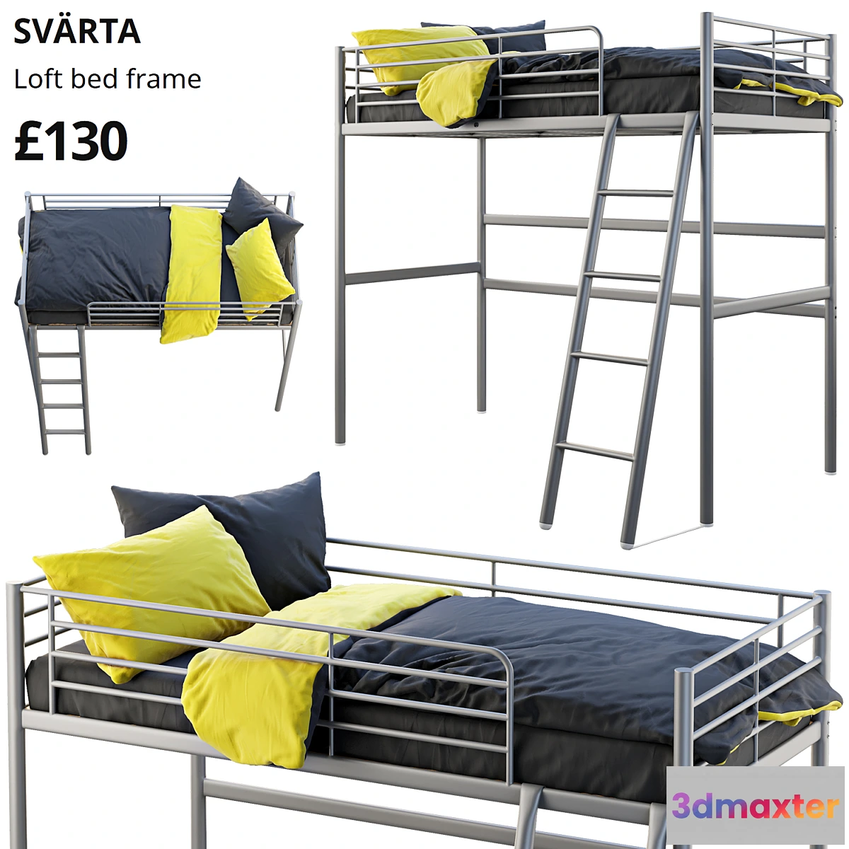 815318 - Ikea svarta loft bed