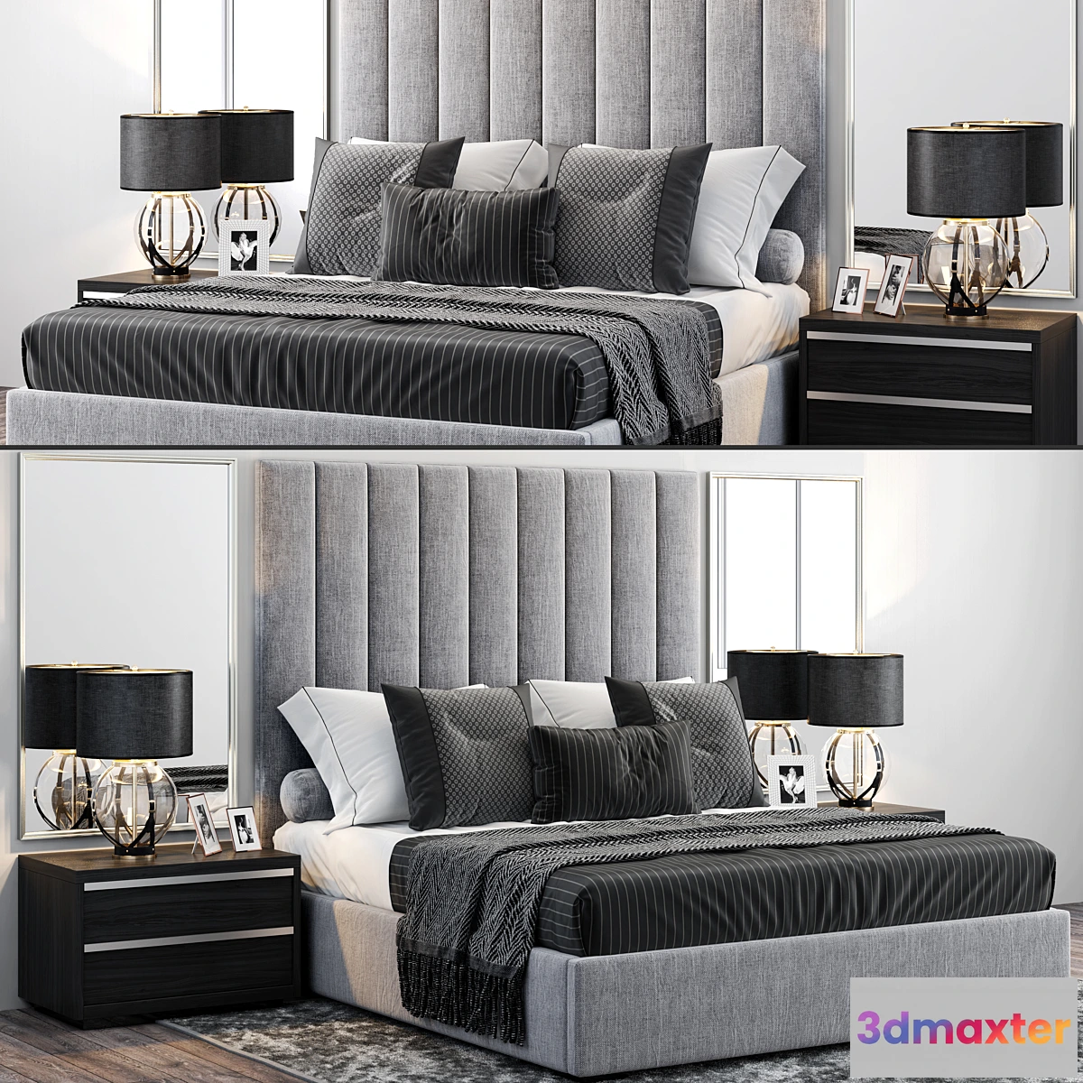 830962 - RH Modena Vertical Channel Panel Fabric Platform Bed - No.6