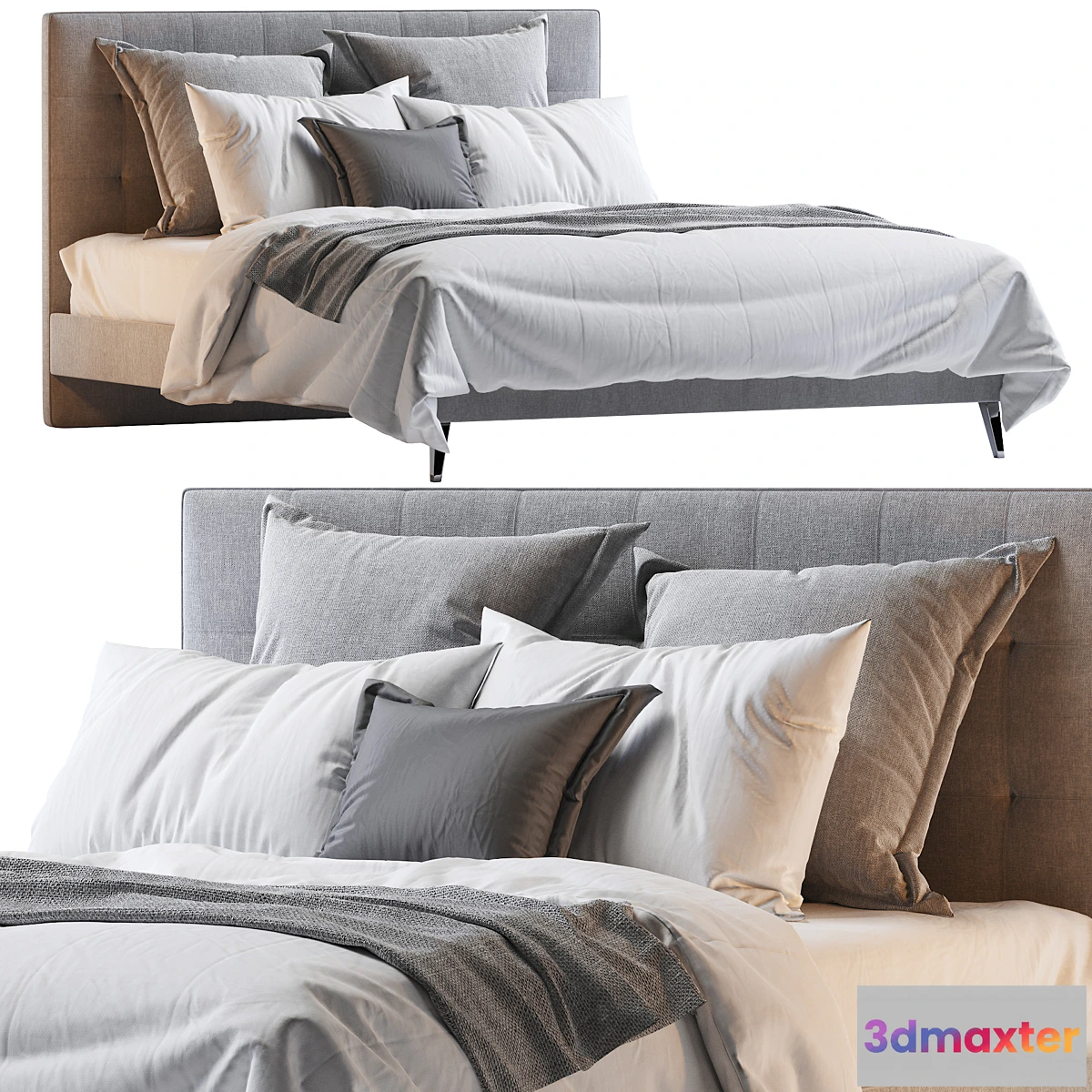 842129 - Aquilla Tufted Upholstered Low Profile Platform Bed - No.3