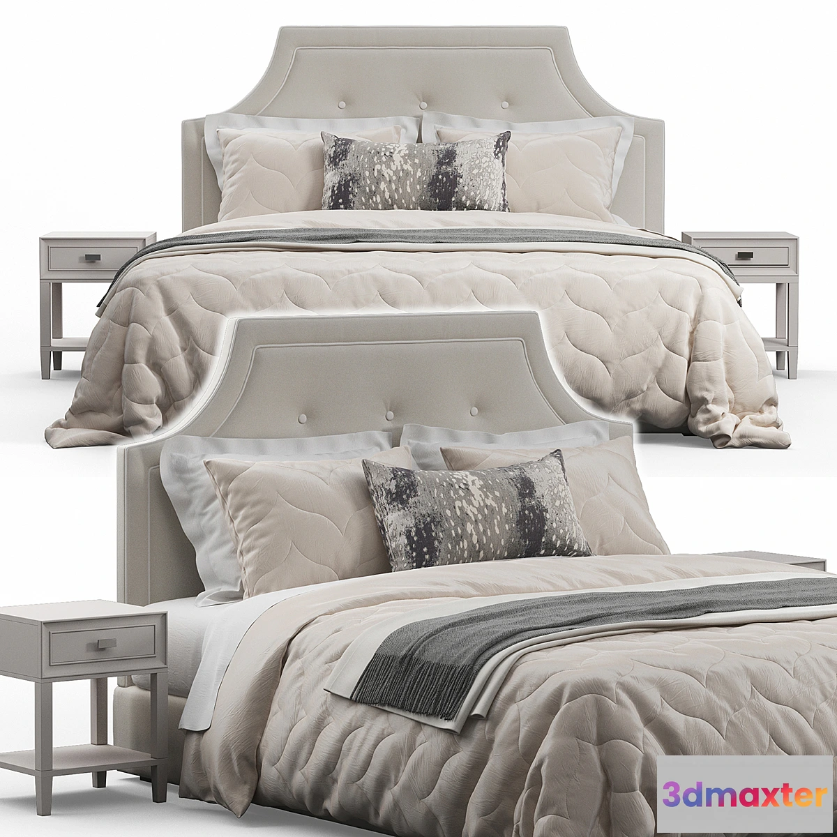 851895 - Arched Tufted Headboard Bed - No.3