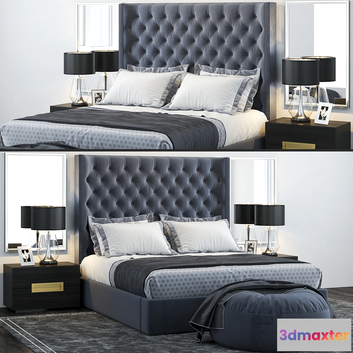 901358 - Restoration Hardware Zadie Tufted Bed - No.3