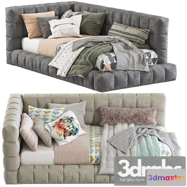 940406 - Bed Baldwin Lounge Corner Upholstered Bed 2