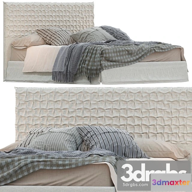 940652 - Bed From The Factory Bolzan Collection Clay Headboard In The Style Of Sheen