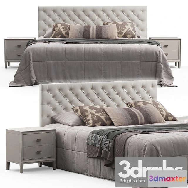 941302 - Brunet Contemporary Button Tufted Fabric Queen Headboard Bed