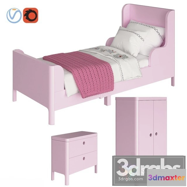 941324 - Busunge Pink Kid Bed