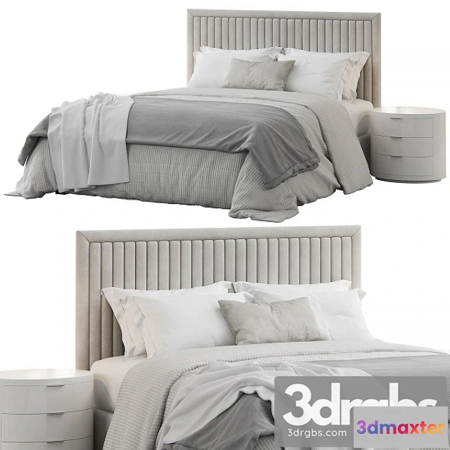 941446 - Channel Tufted Headboard Pine Queen Bed