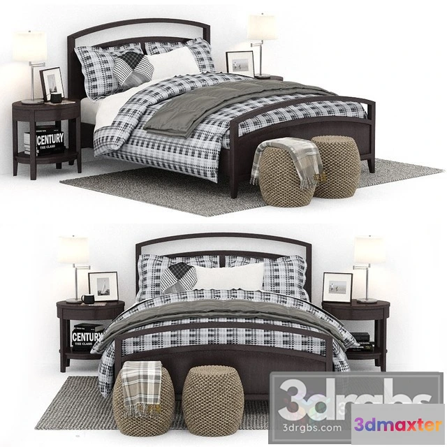 941580 - Crate Barrel Arch Charcoal Queen Bed