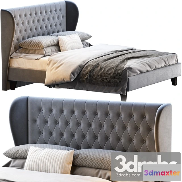 941818 - Double Bed Vienso 160 Barhat Gray From Divanru