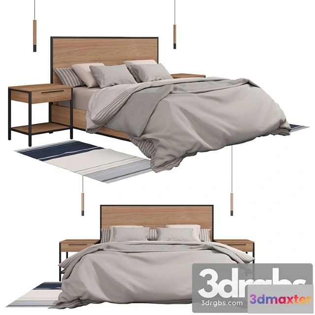 942538 - James walnut with black frame king bed 2
