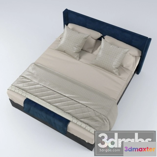 942726 - Linen Blue Velvet Bed