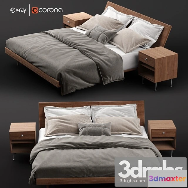 943364 - Nelson thin edge king bed with bedside table 2