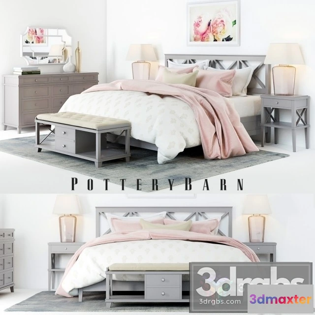 943702 - Pottery Barn Clara Lattice Bed Set 1