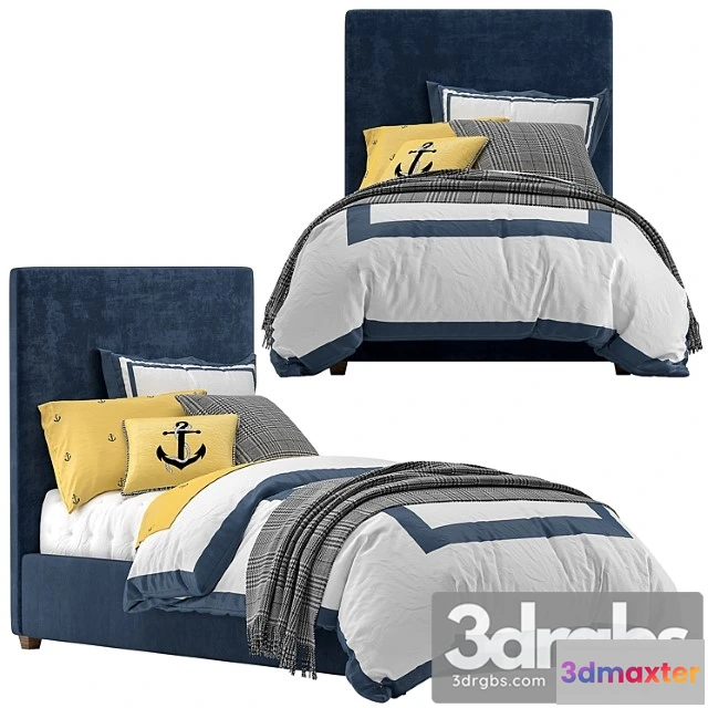 943780 - Raleigh upholstered square bed & headboard 2