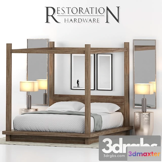 943980 - Rh reclaimed russian oak canopy bed 2